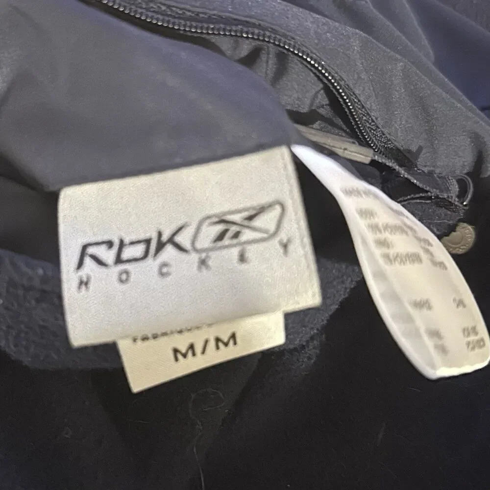 Vintage Reebok Hockey Reversible Windbreaker Jacket Fleece Lined Everblades Mens